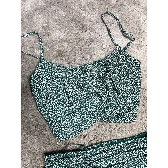 MABLE Matching Mini Skirt Set Green Womens Size Small - Picture 3 of 6